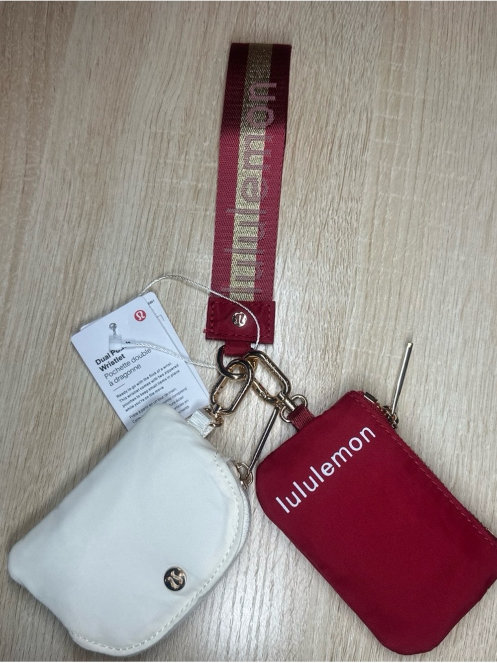 lululemon athletica Dual Pouch Wristlet in Red, White and Gold